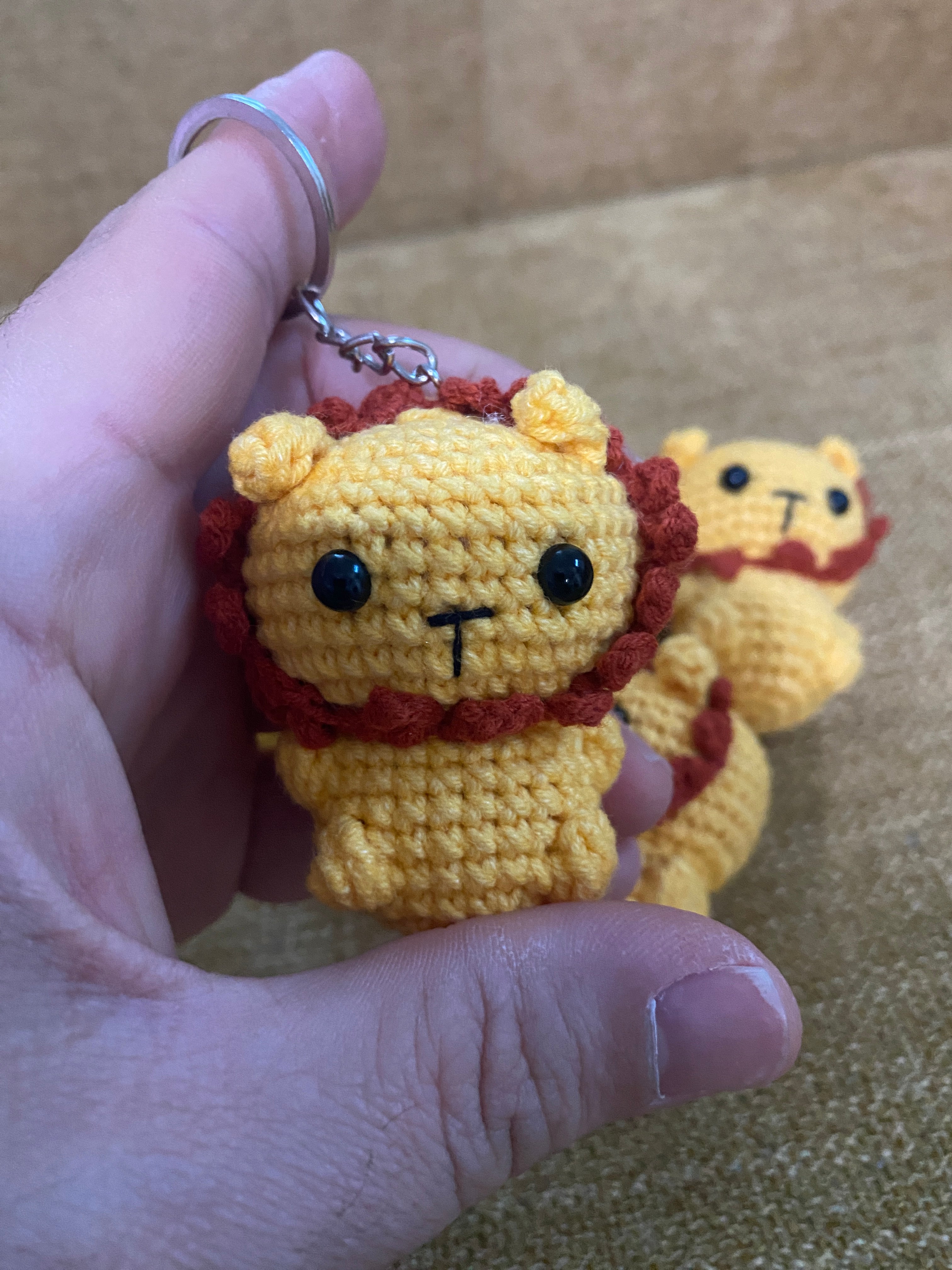 Lion Crochet Keychain